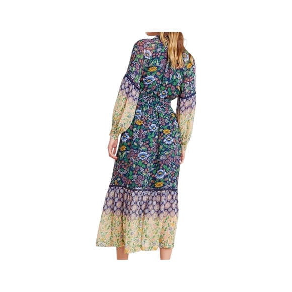 Anthropologie Maeve Ondine Boho Floral Long Sleeve Maxi Dress - Size M - Picture 2 of 7